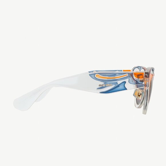 Miu Miu SMU 07P Clear Swirl Cat-Eye Sunglasses - Picture 4 of 9